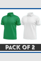 Pack Of 2 Polo T-Shirt - Green & White