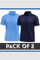 Pack Of 2 Polo T-Shirt - Sky Blue & Navy Blue