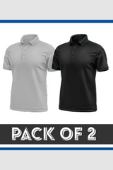 Pack Of 2 Polo T-Shirt - Grey & Black