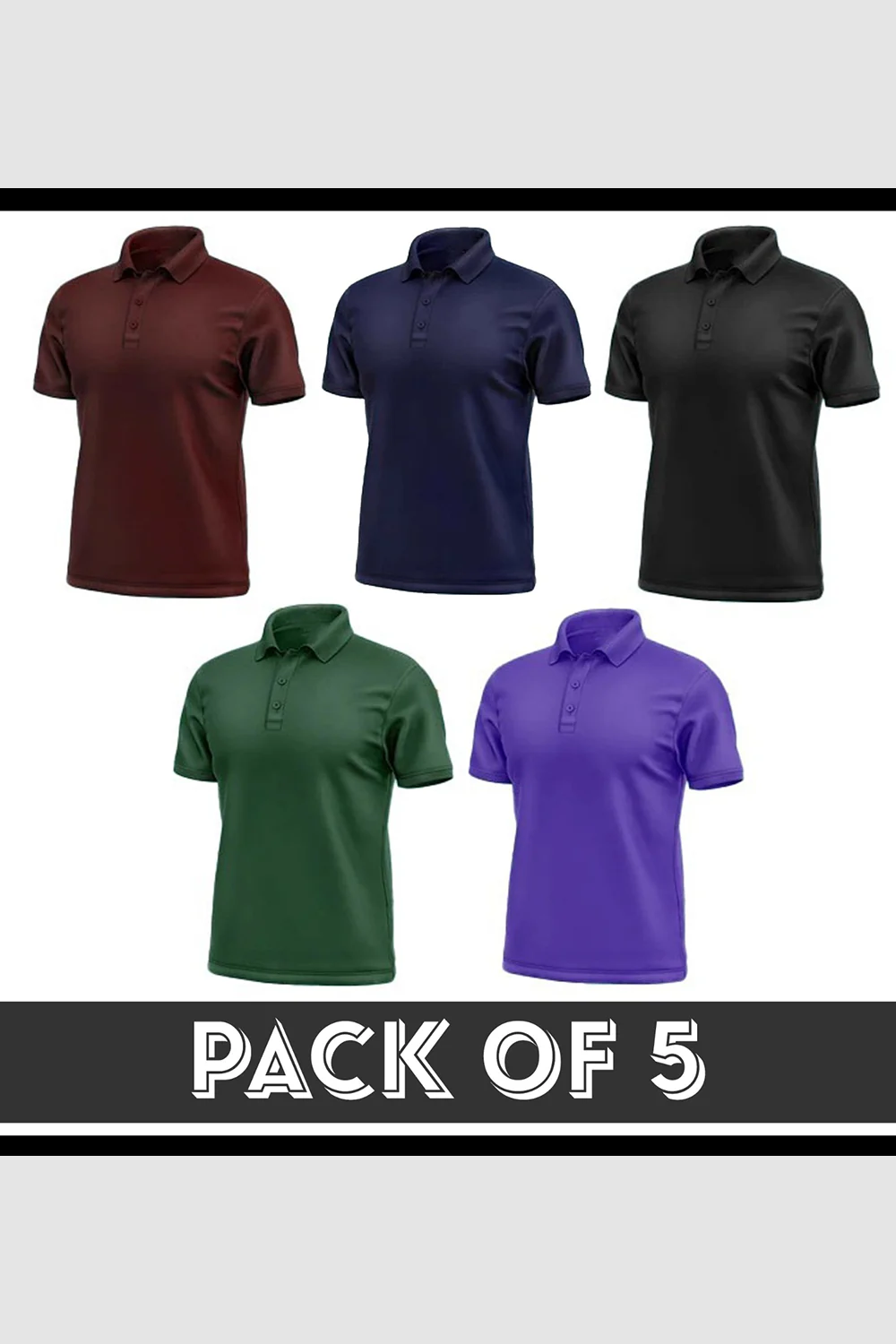 Pack Of 5 - Polo T-Shirts