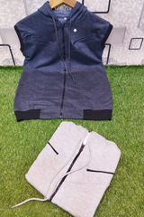 Bundle Of 2 Branded Double Zip Sleeveless Hoodies - 2