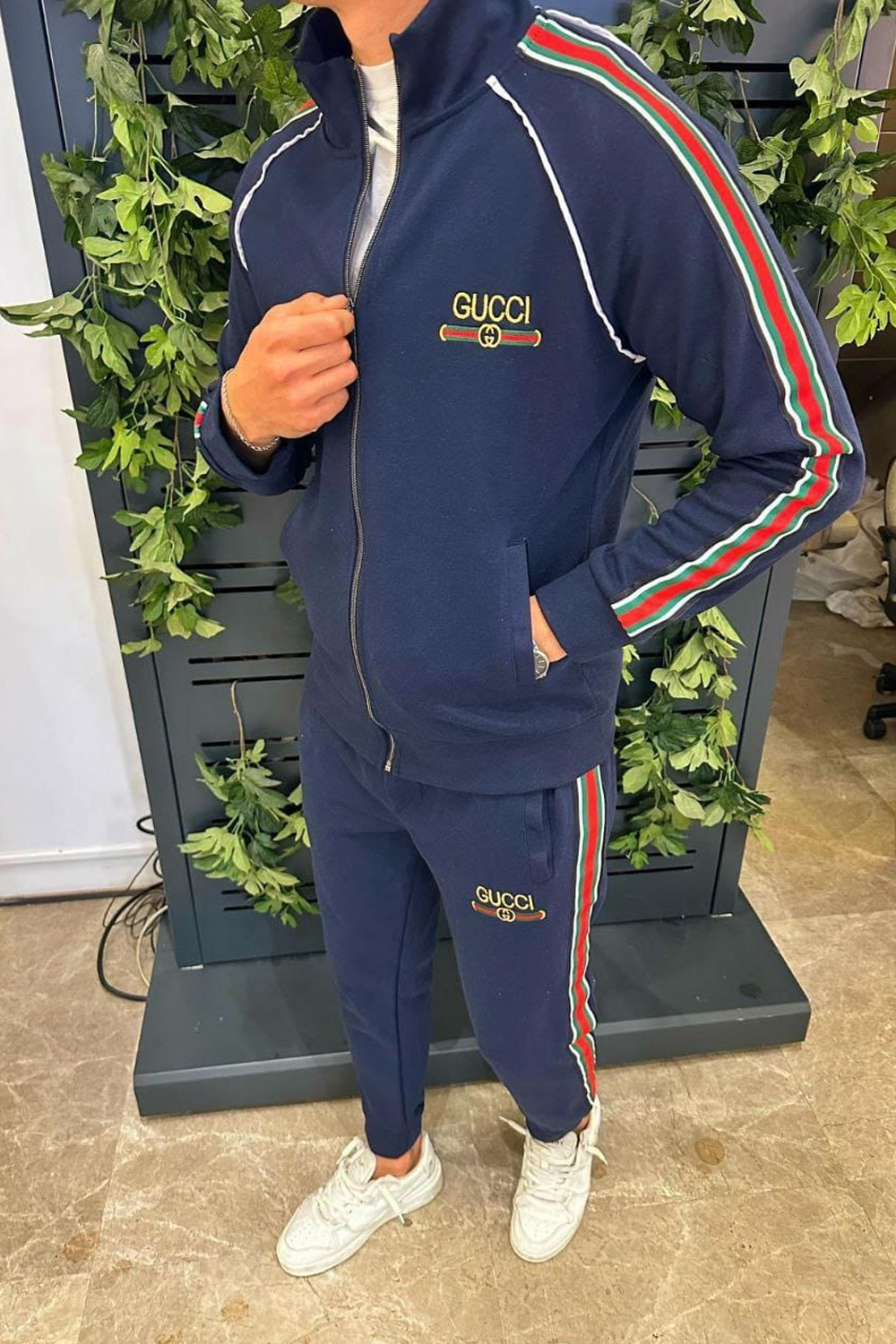 Gucci Stripe Style 2-Pcs Tracksuit - Blue