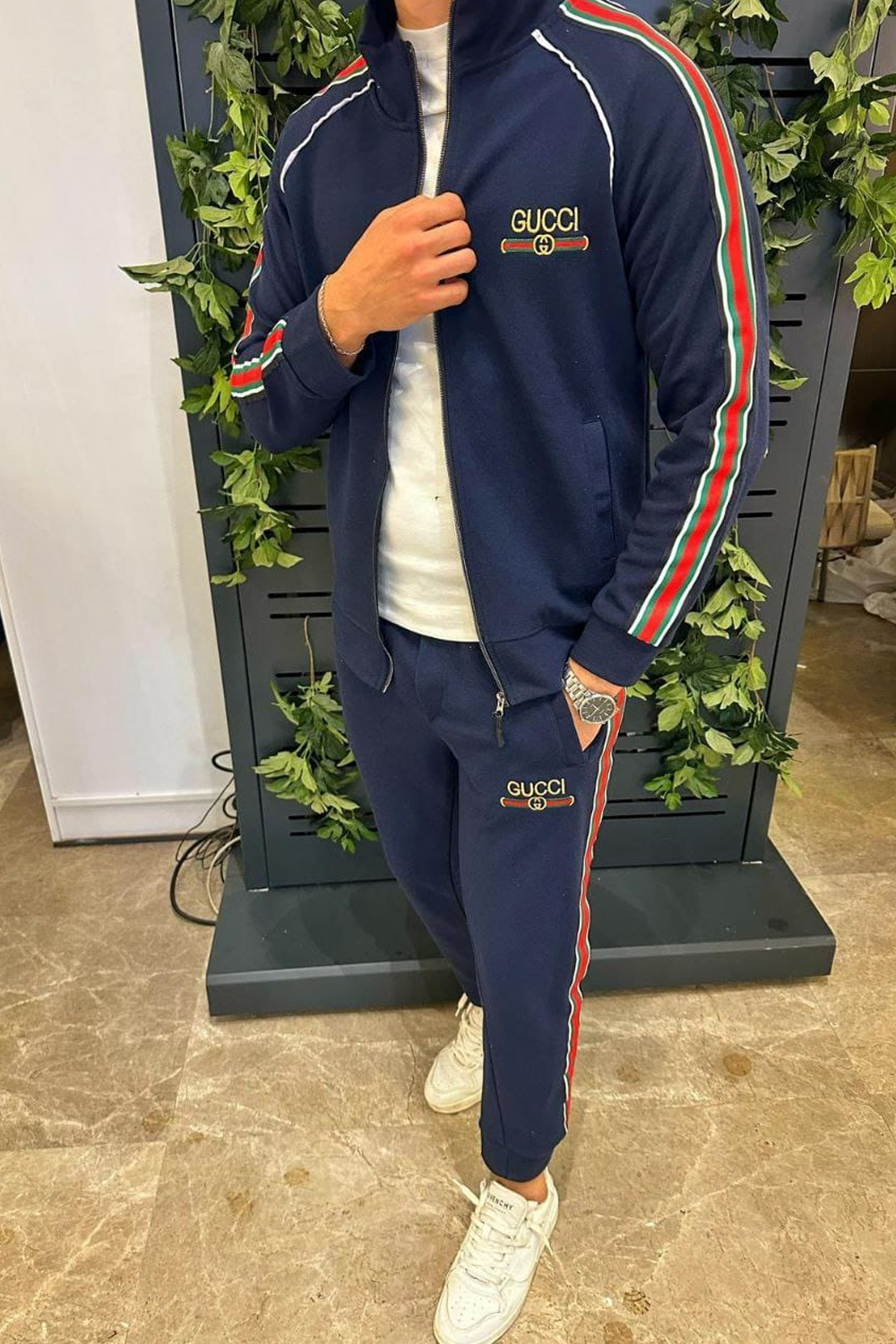 Gucci Stripe Style 2-Pcs Tracksuit - Blue